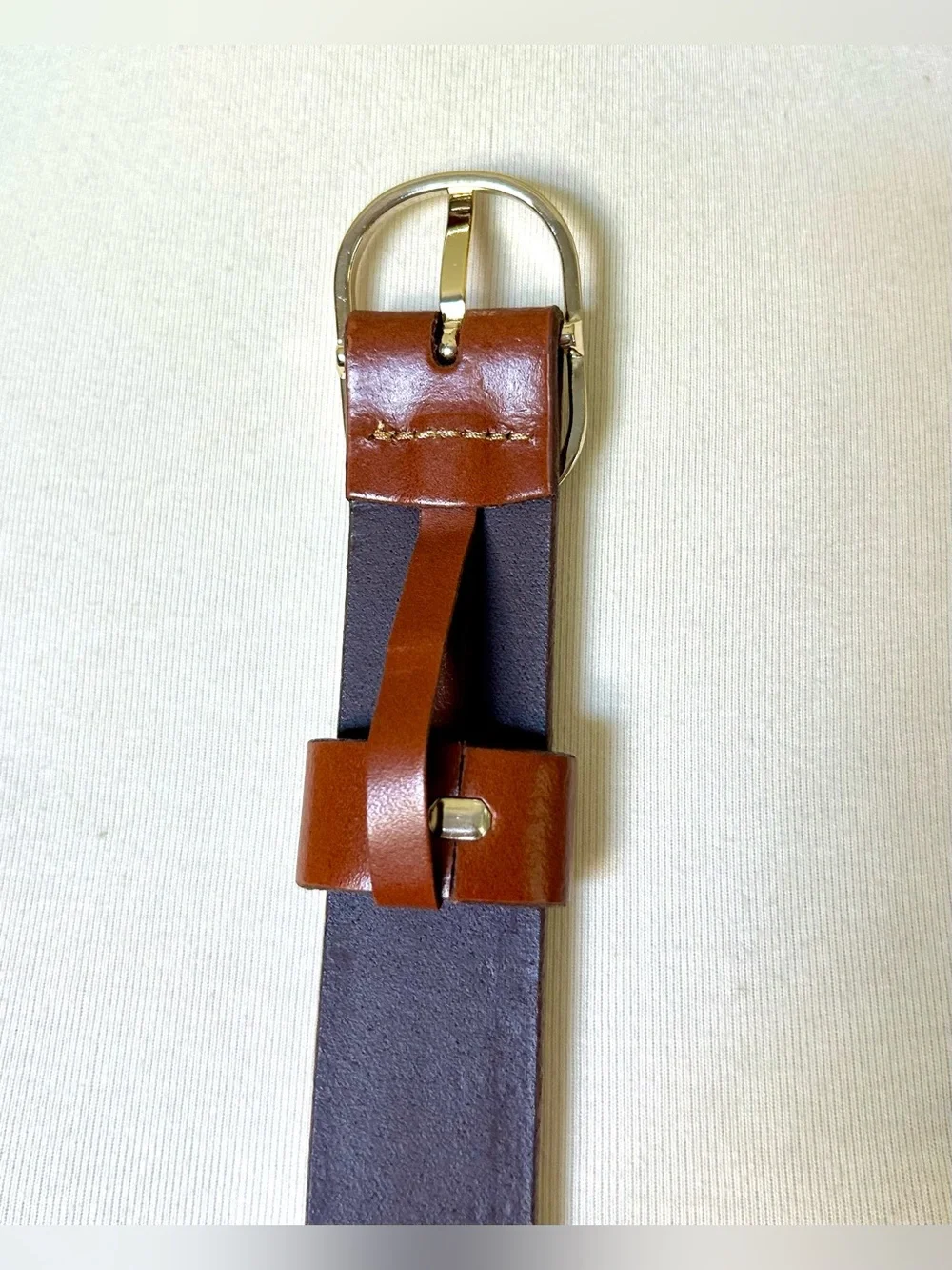 HALOGEN Belt Brown Leather. Size M